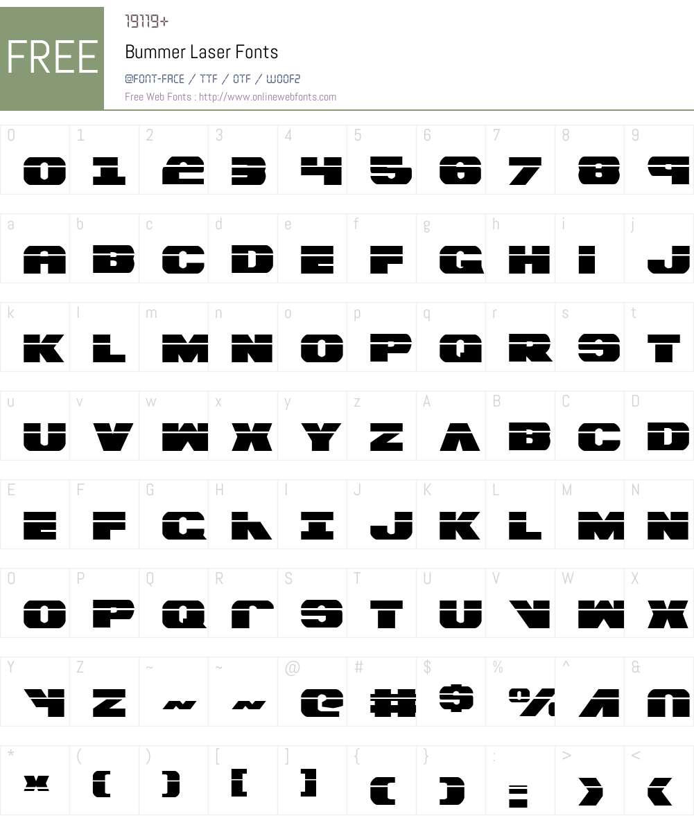 Bummer Laser Font Screenshots