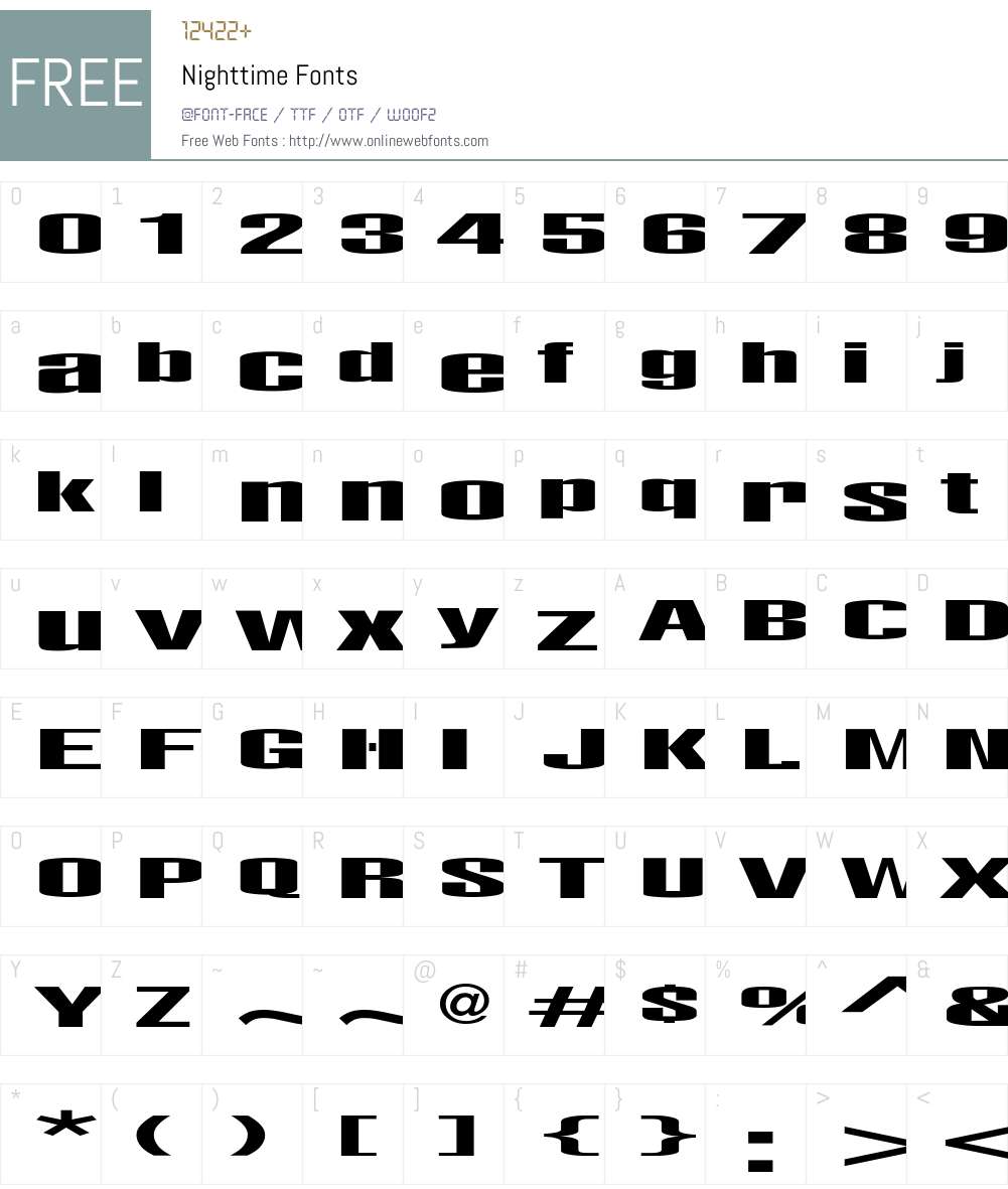 Nighttime Font Screenshots
