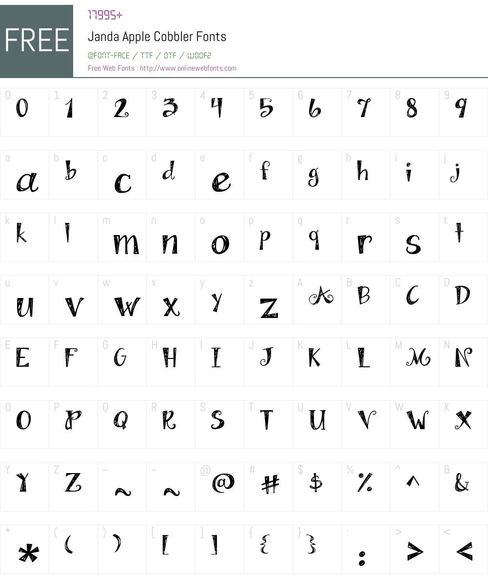 Janda Apple Cobbler Font Screenshots