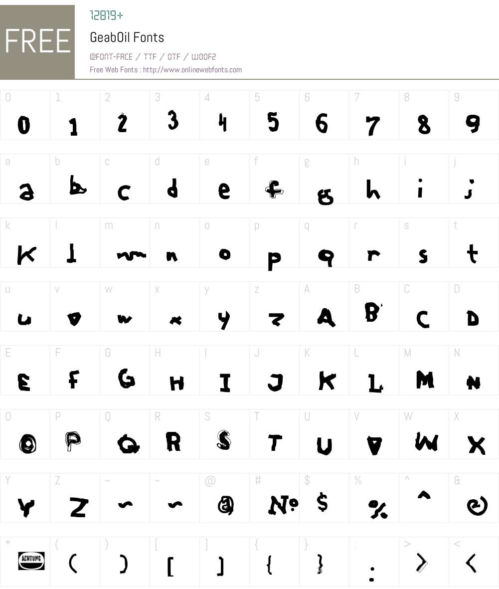 Geab Font Screenshots