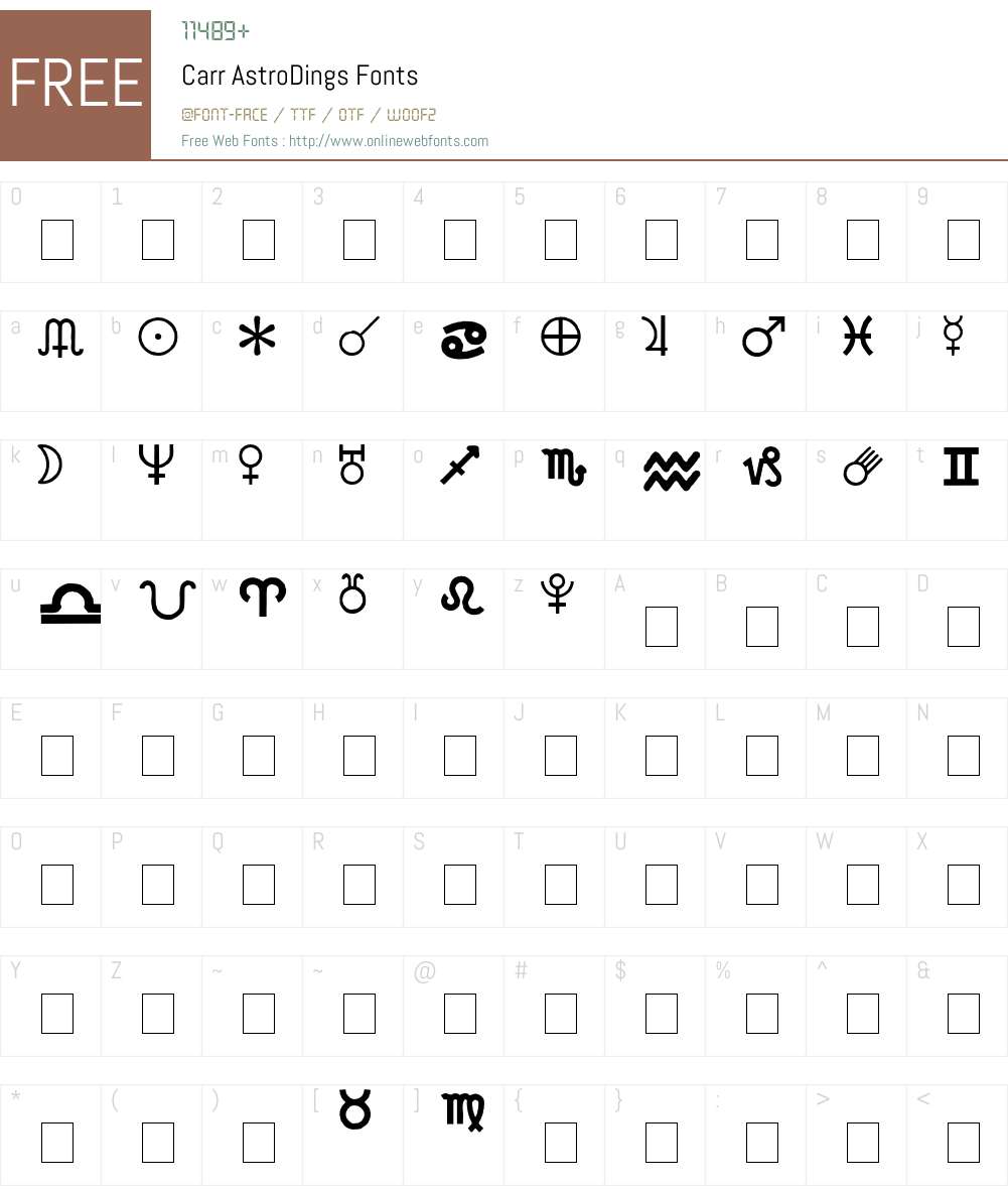 Carr AstroDings Font Screenshots