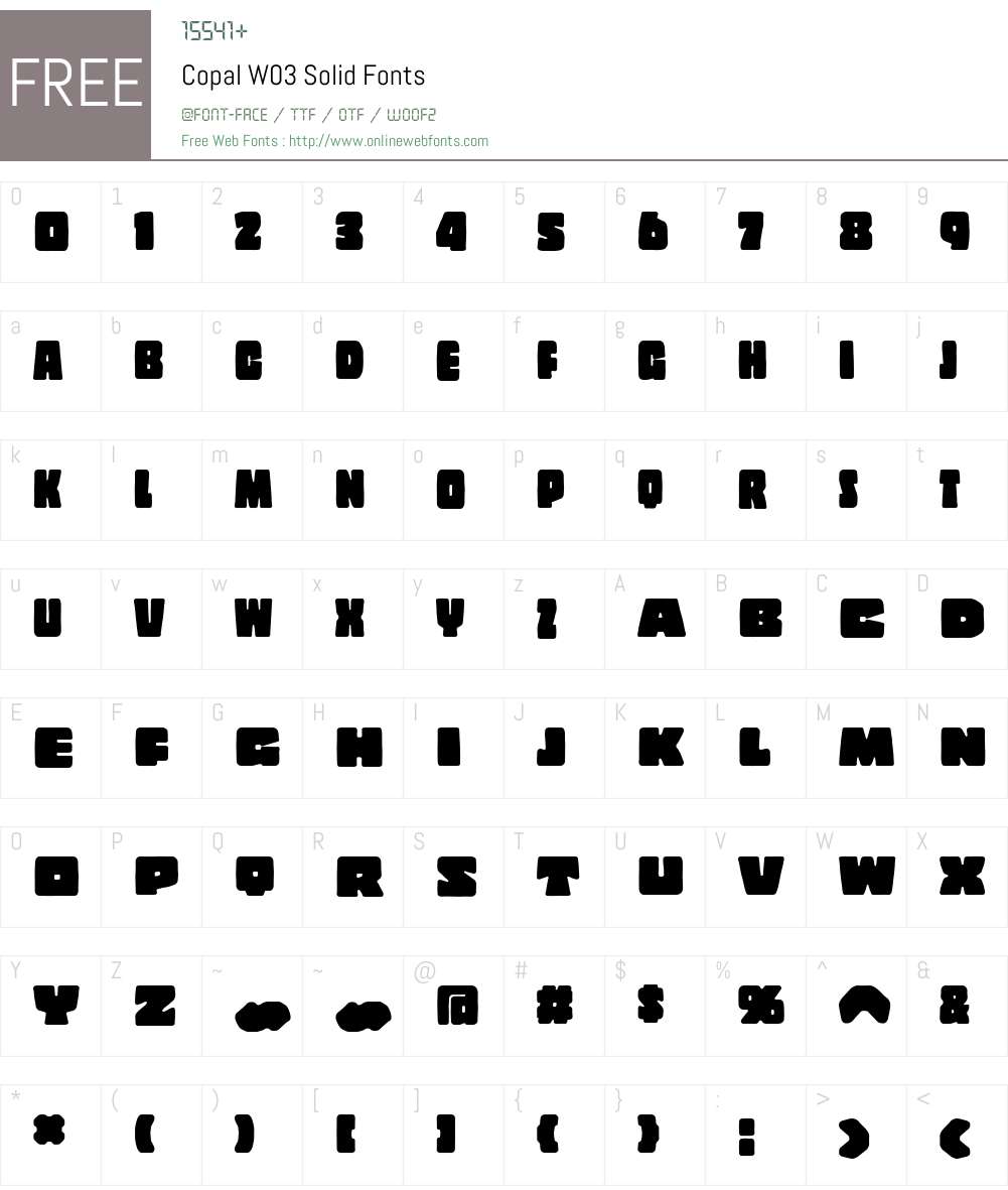 CopalW03-Solid Font Screenshots