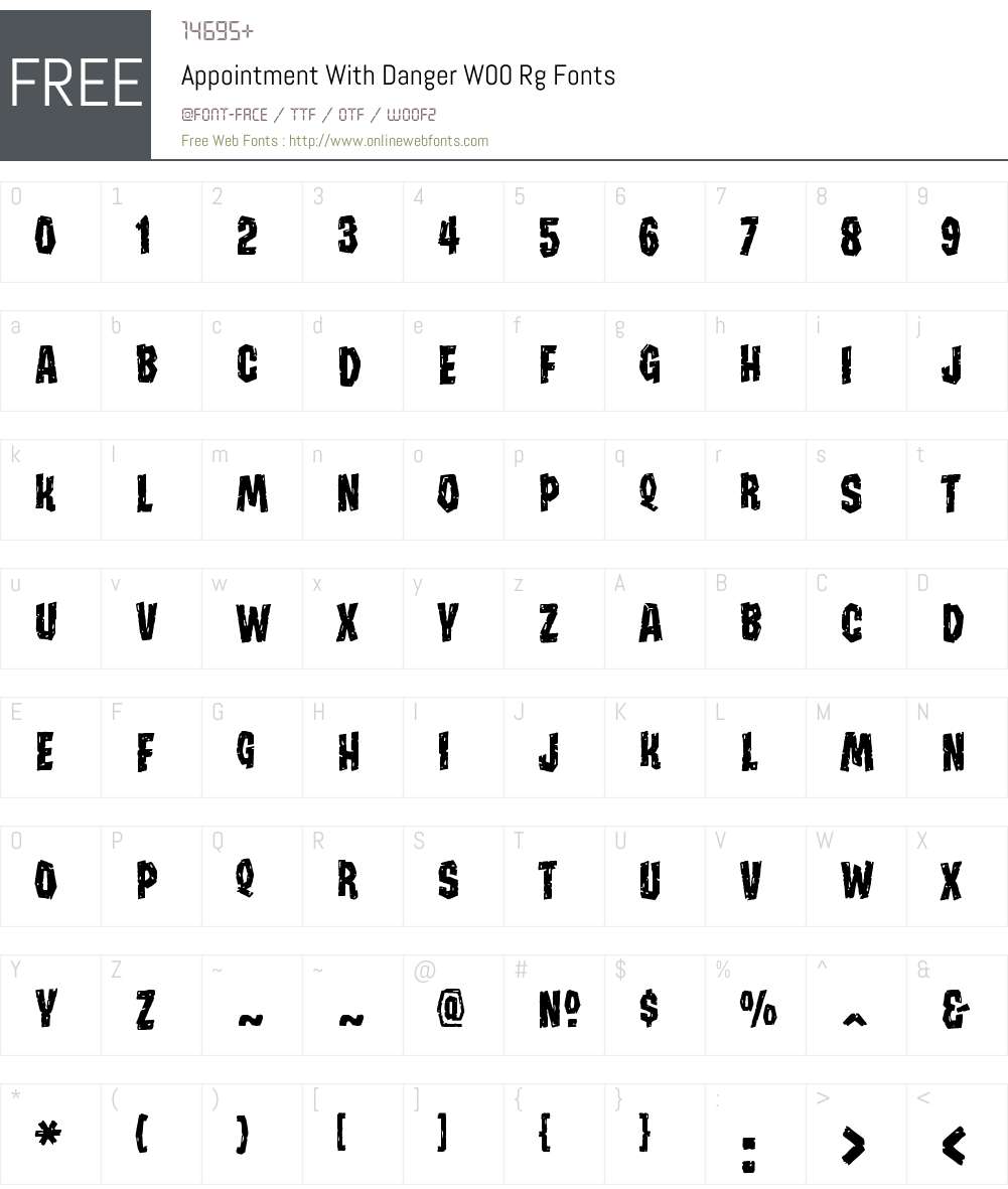 Appointment with Danger Font Screenshots