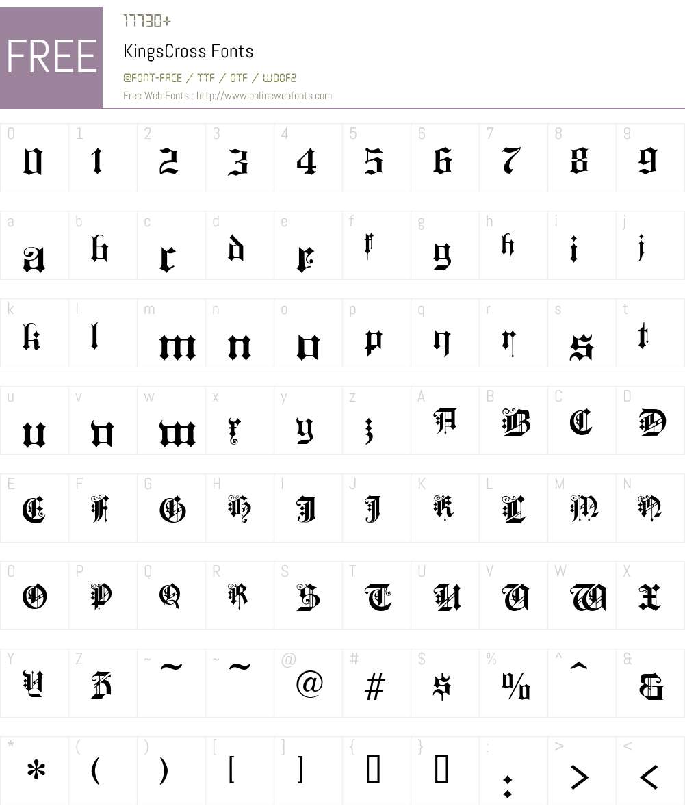 KingsCross Font Screenshots
