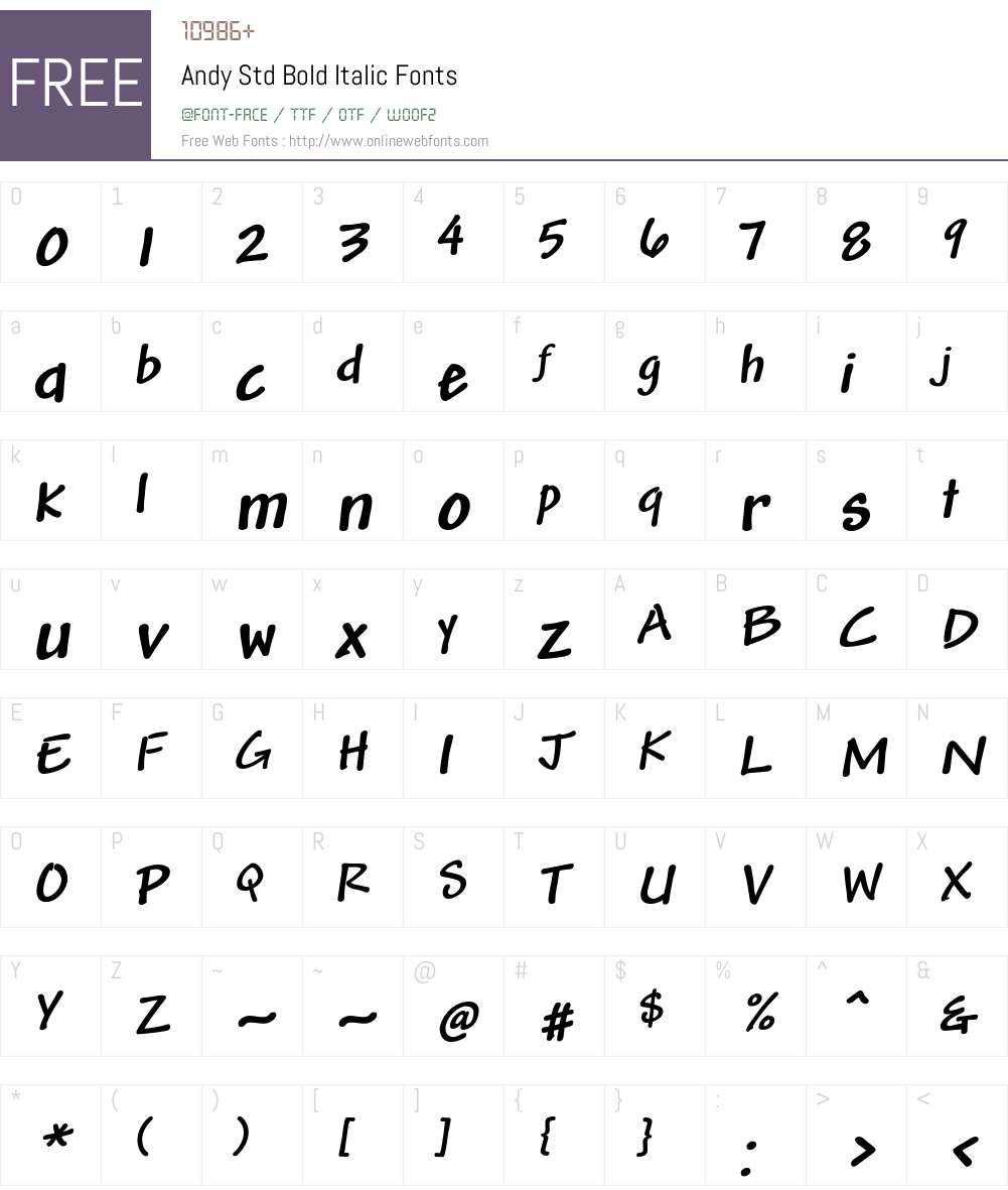 Andy Std Font Screenshots