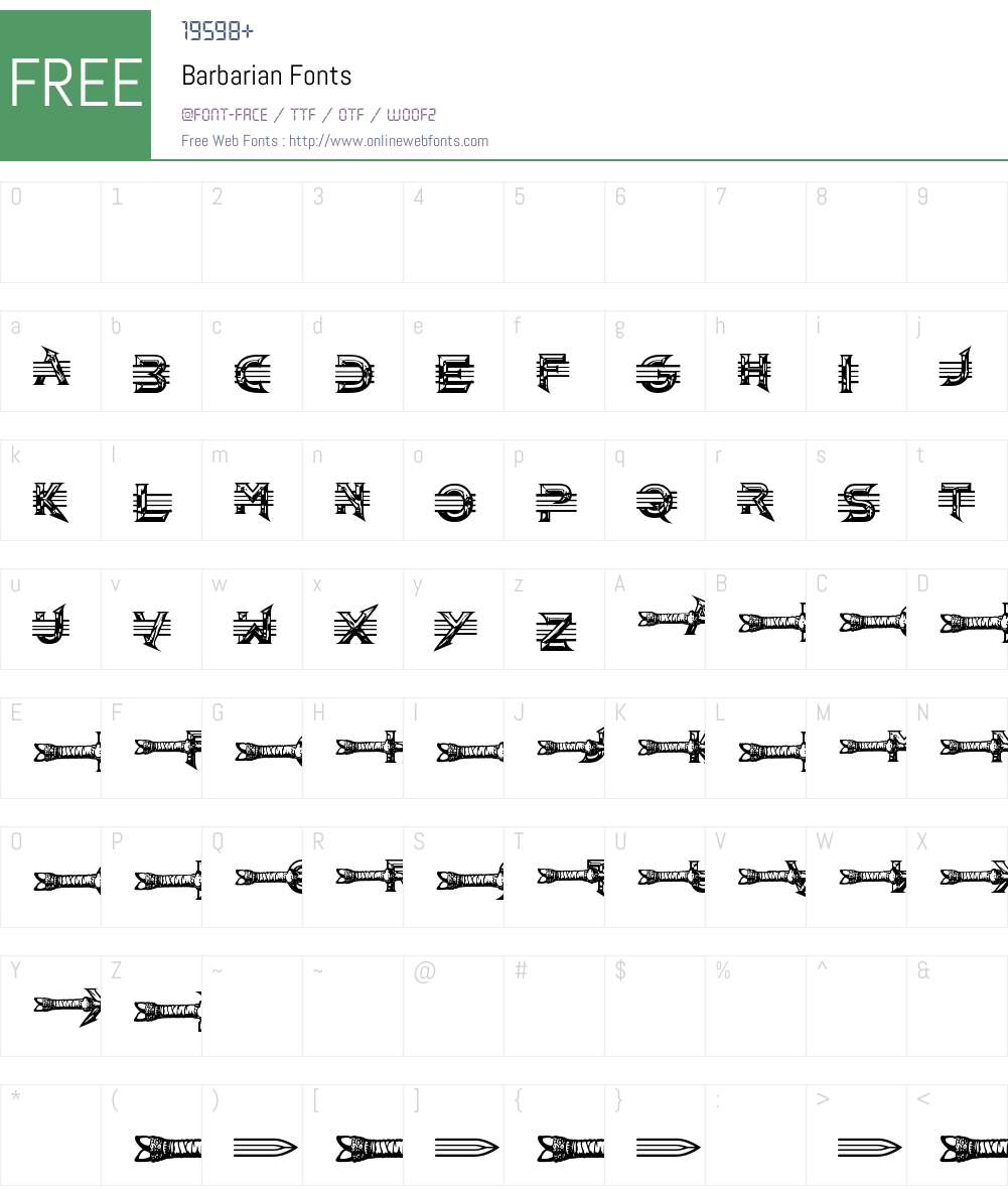 Barbarian Font Screenshots