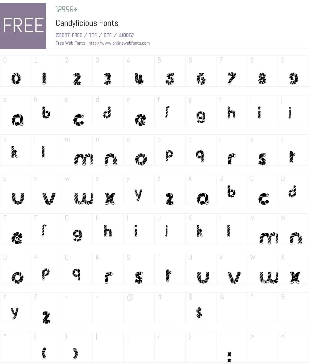 Candylicious Font Screenshots