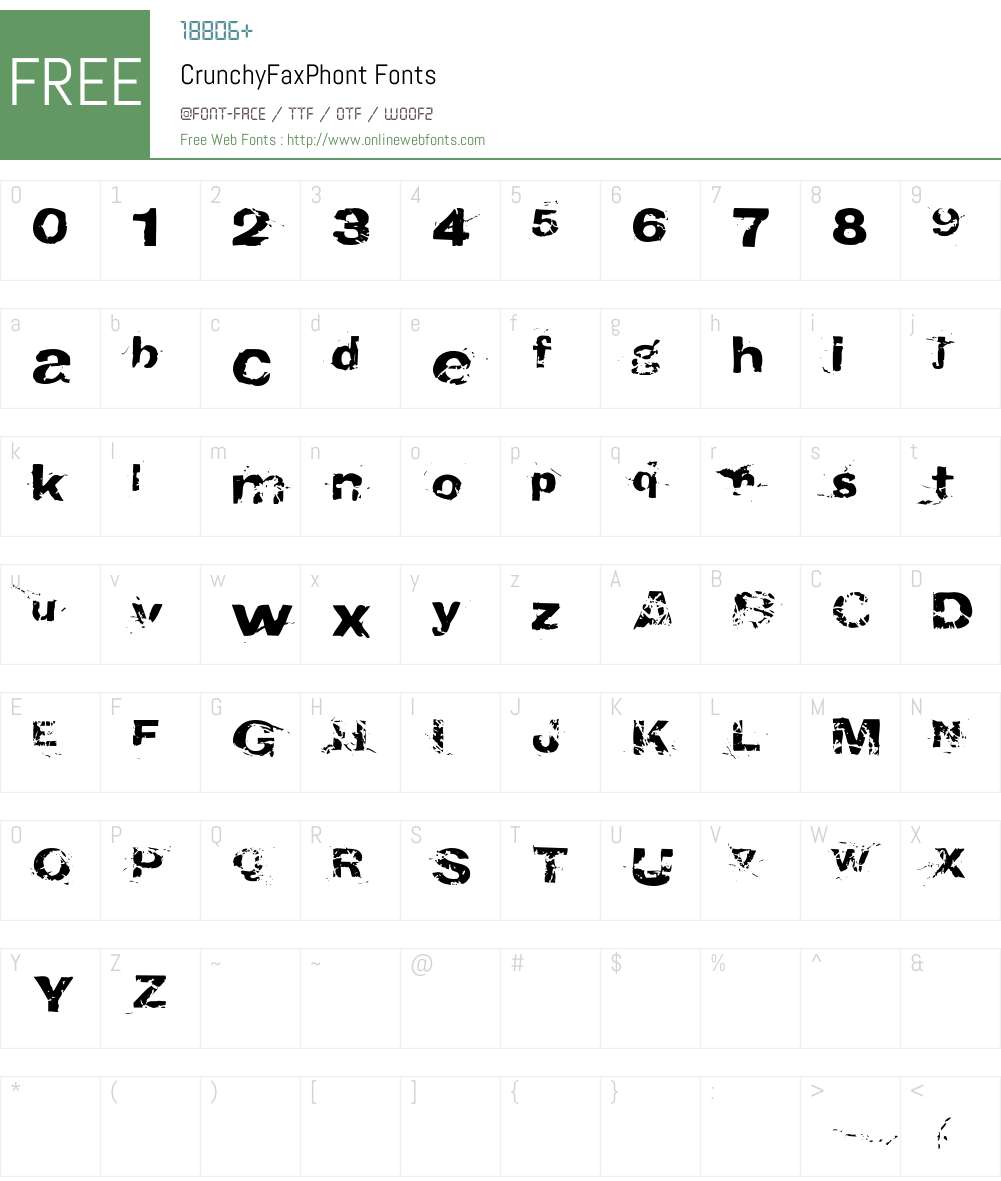 CrunchyFaxPhont Font Screenshots