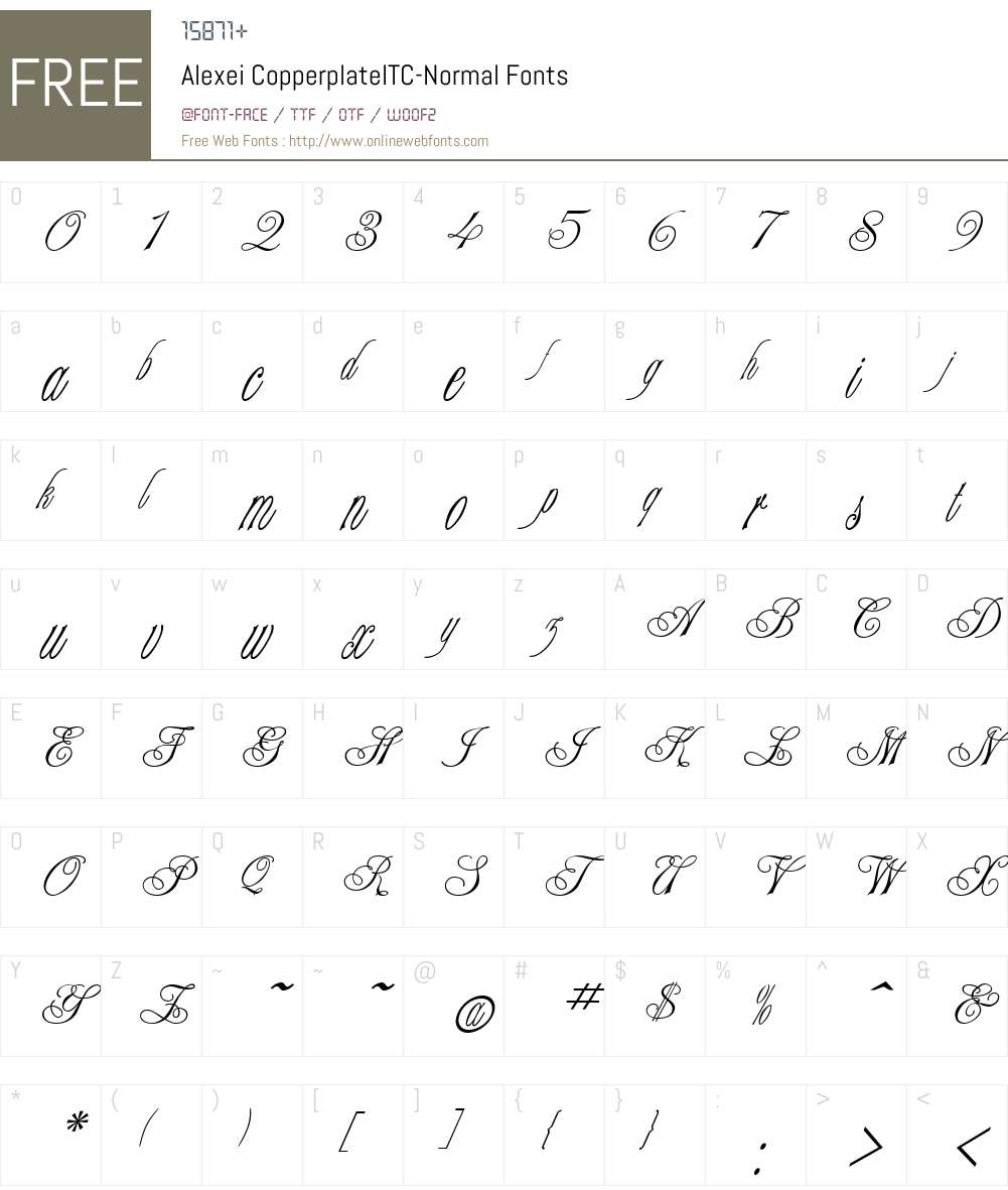 Alexei Copperplate Font Screenshots