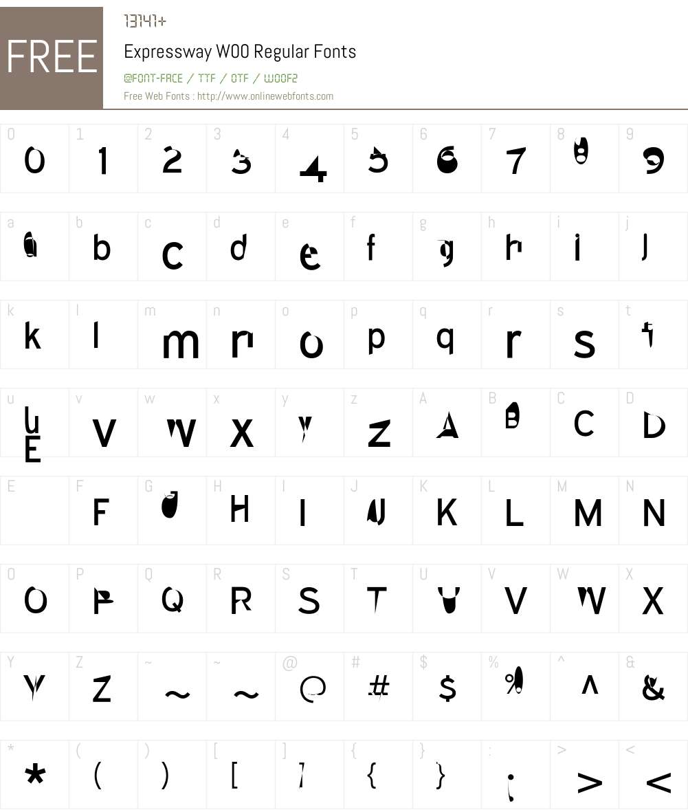 ExpresswayW00-Regular Font Screenshots