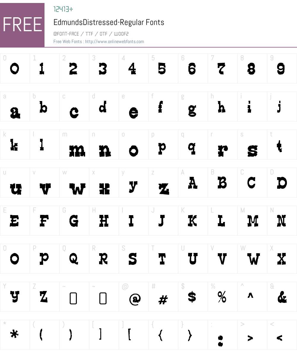 Edmunds Distressed Font Screenshots
