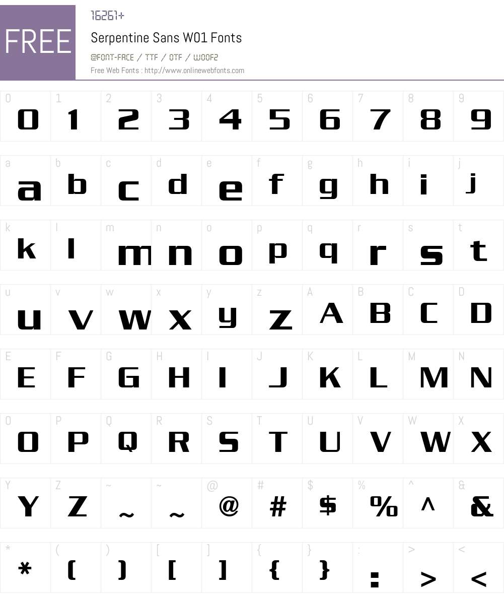 SerpentineSansW01 Font Screenshots