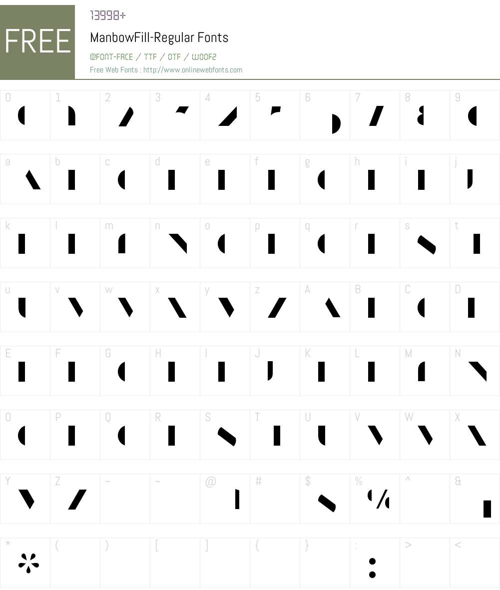 Manbow Font Screenshots