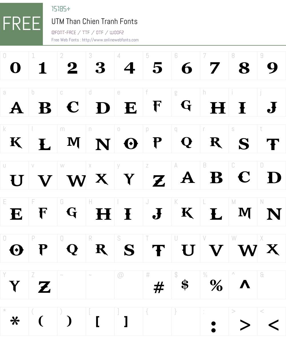 UTM Than Chien Tranh Font Screenshots