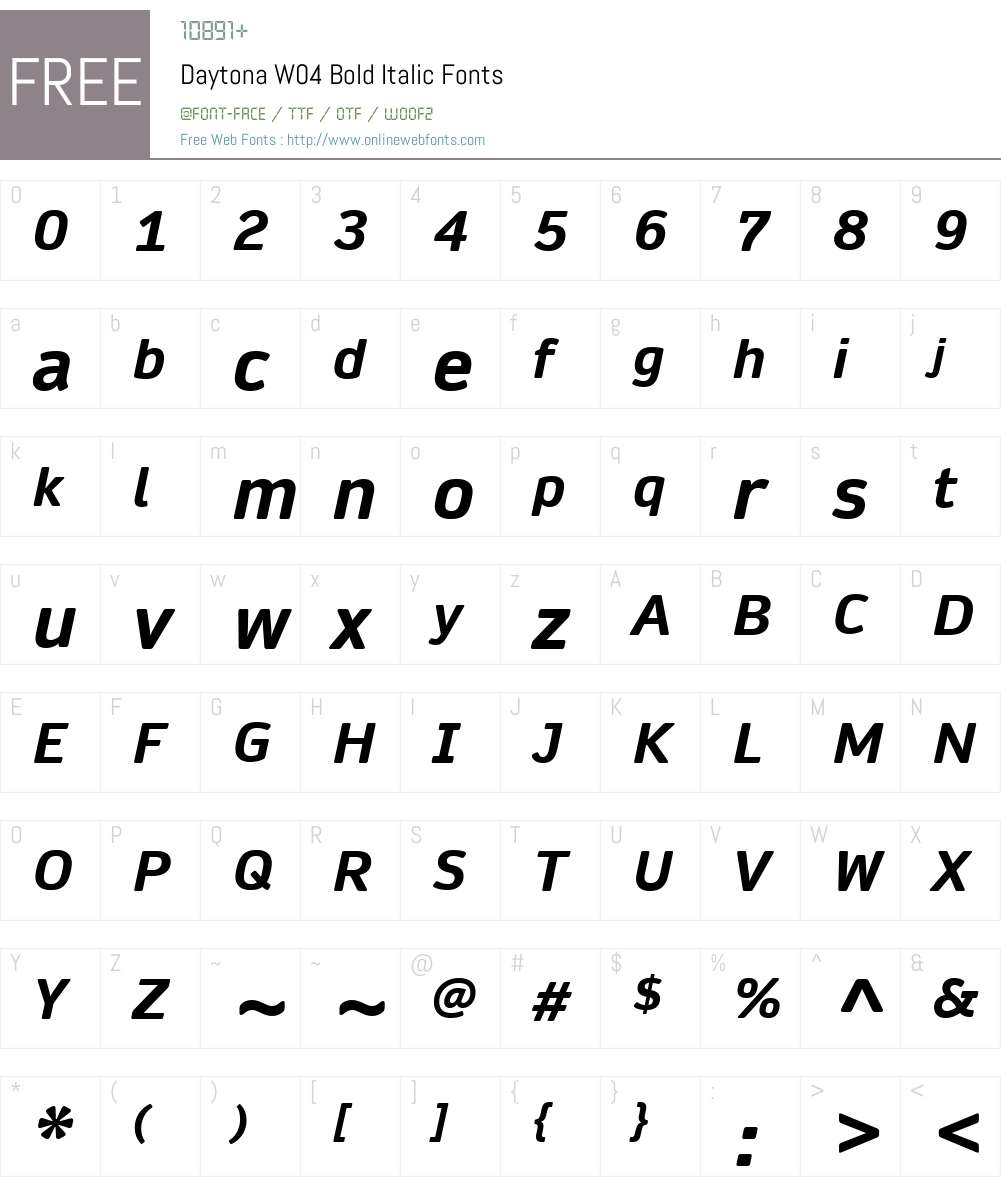 Daytona Font Screenshots