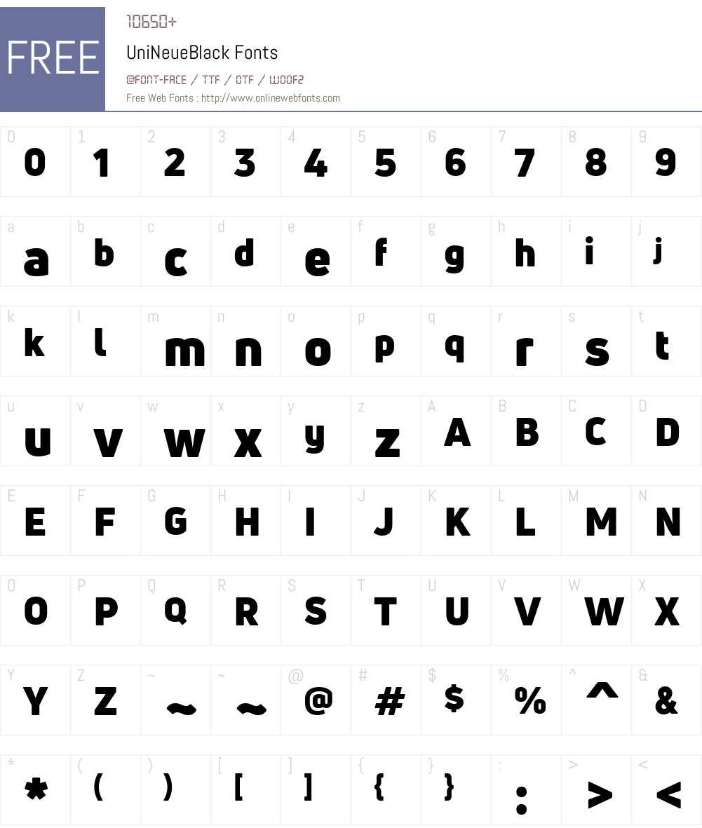 UniNeueBlack Font Screenshots