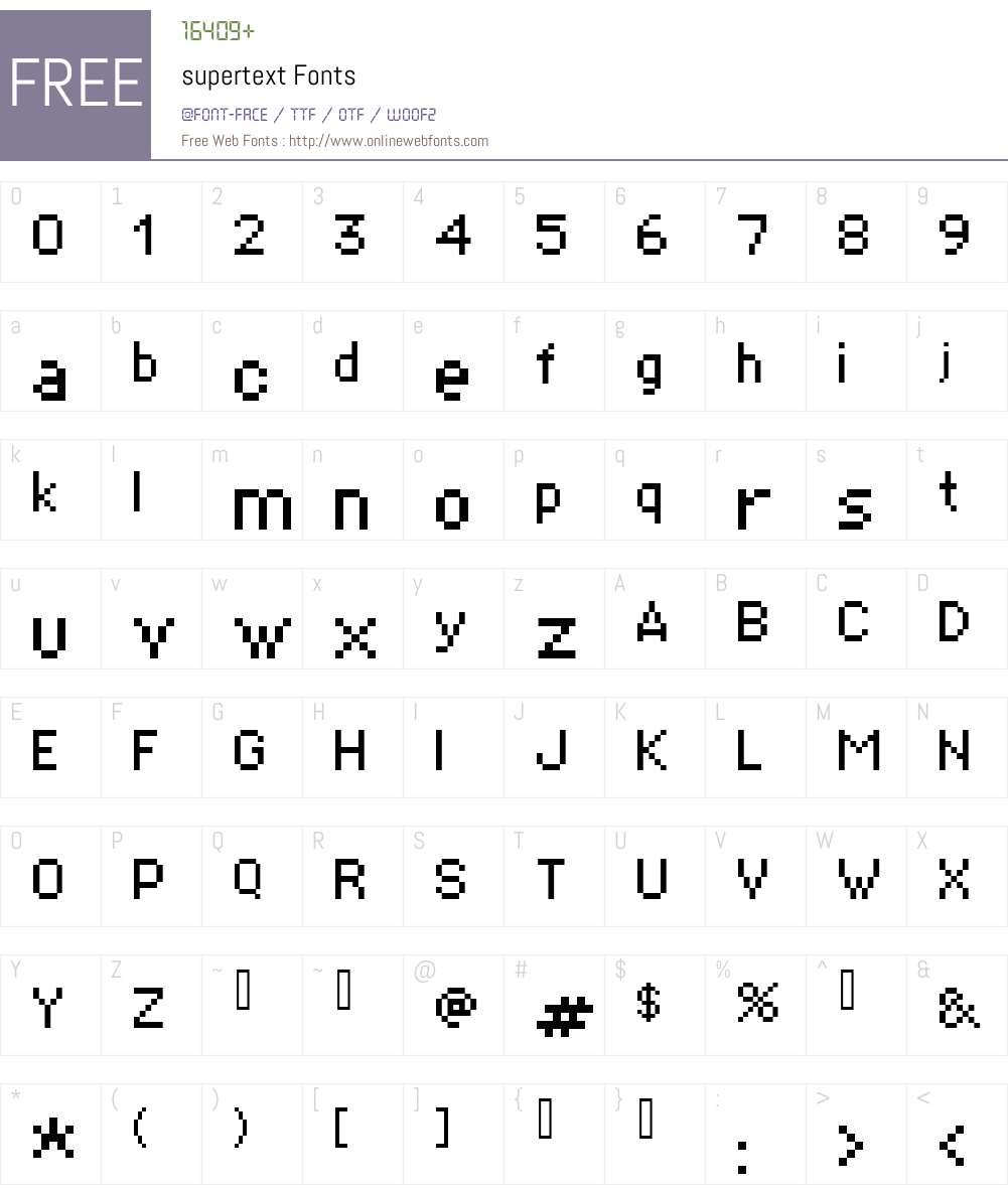 supertext Font Screenshots