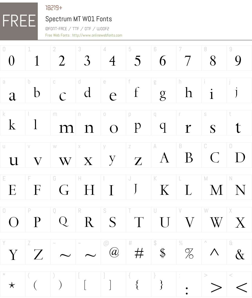SpectrumMTW01 Font Screenshots
