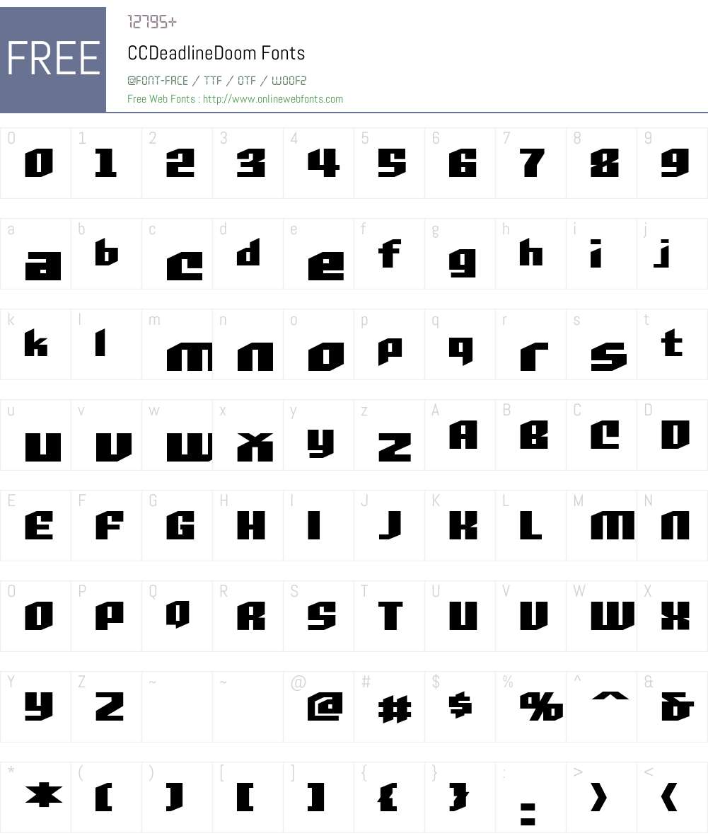 CCDeadlineDoom Font Screenshots