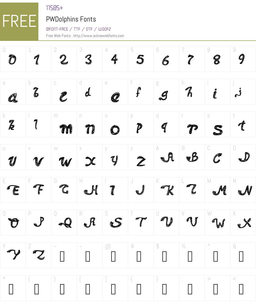 PWDolphins Font Screenshots