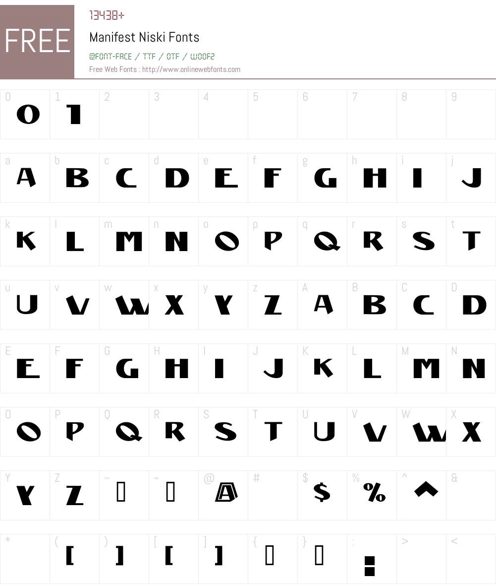 Manifest Niski Font Screenshots