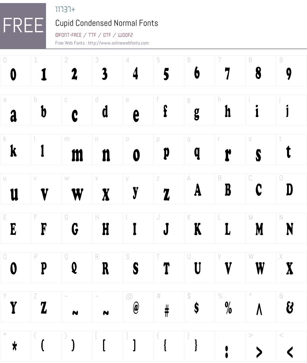 Cupid Condensed Font Screenshots