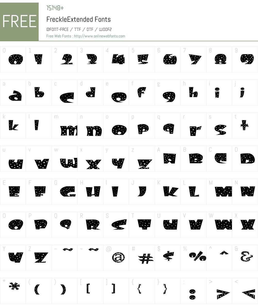 FreckleExtended Font Screenshots