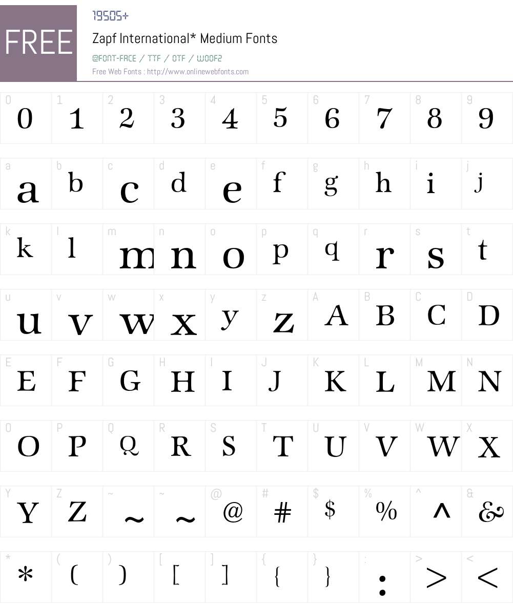 Zapf International BQ Font Screenshots