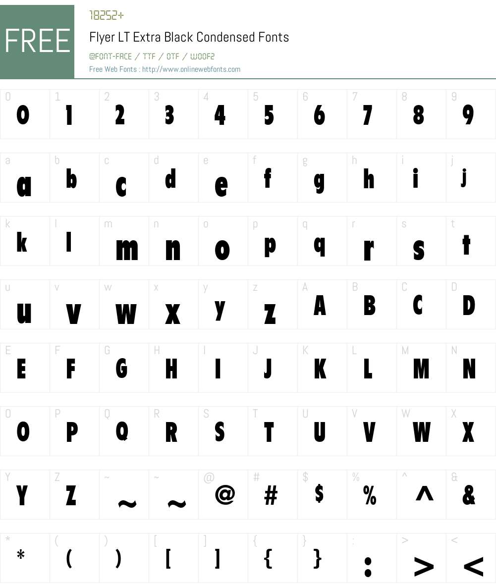 Flyer LT ExtraBlackCondensed Font Screenshots