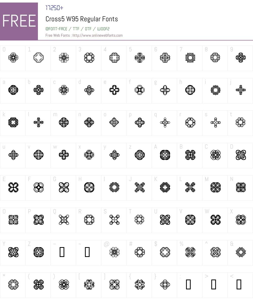 Cross5 Font Screenshots