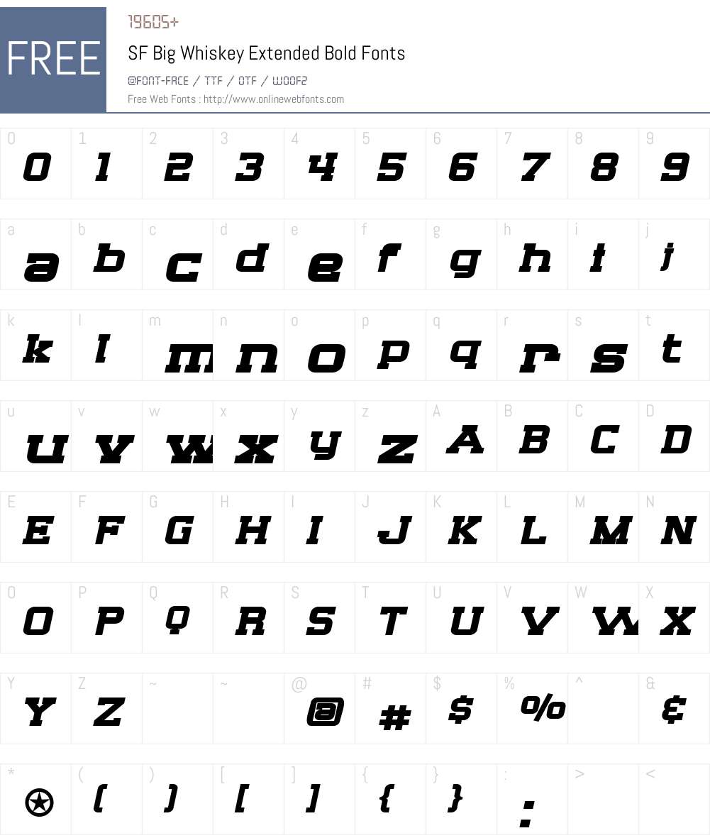 SF Big Whiskey Extended Font Screenshots