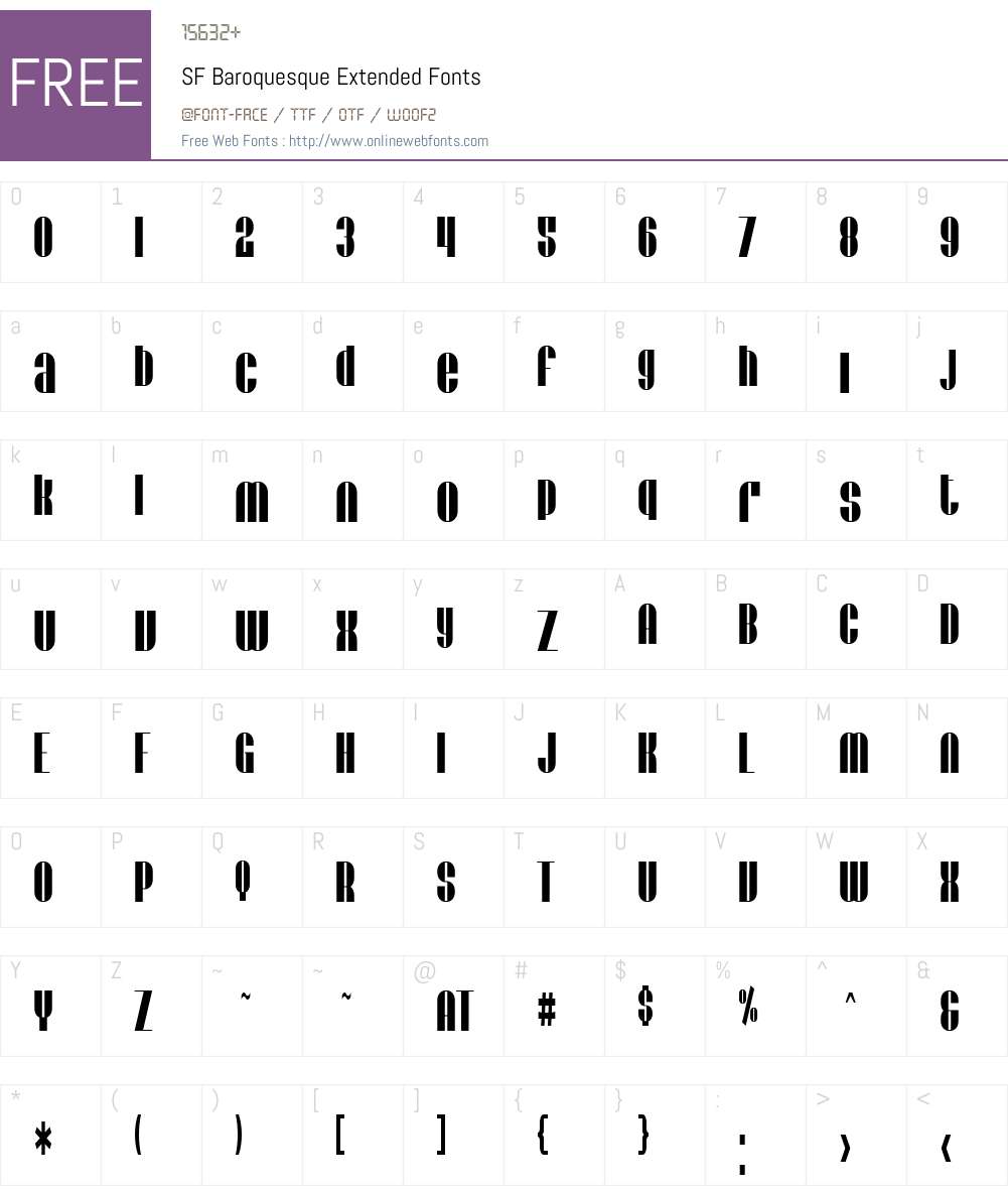 SF Baroquesque Extended Font Screenshots