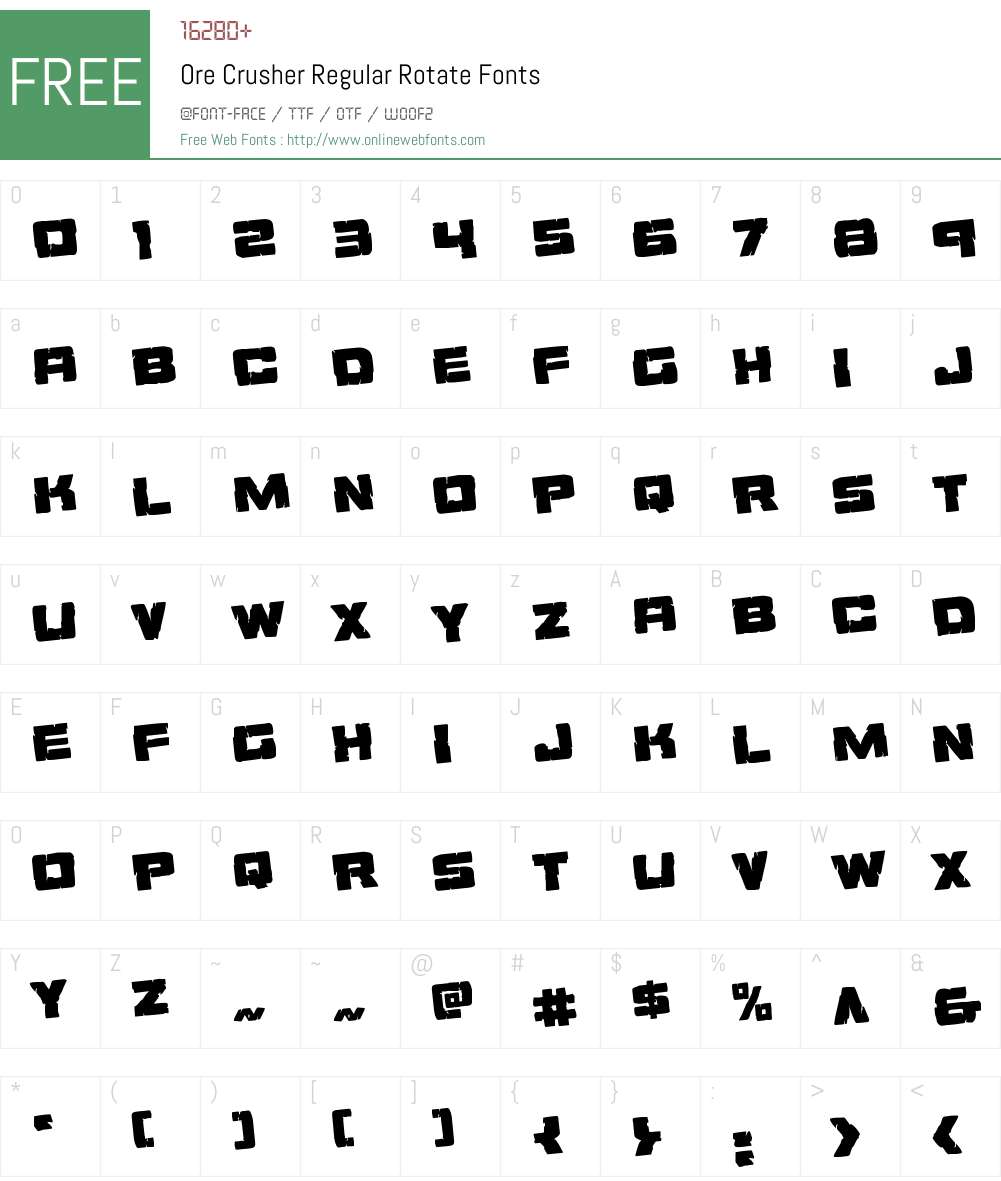Ore Crusher Rotate Font Screenshots