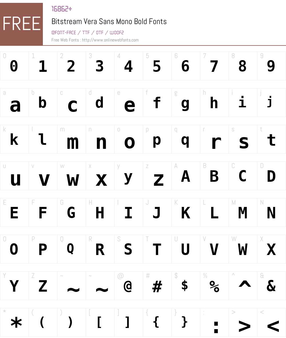 Bitstream Vera Sans Mono Font Screenshots