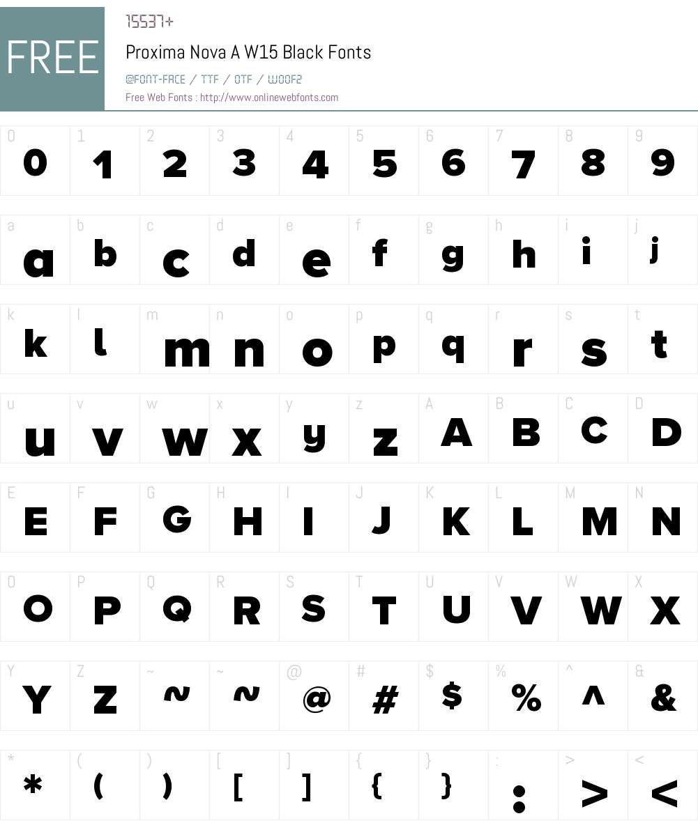 Proxima Nova A W15 Font Screenshots