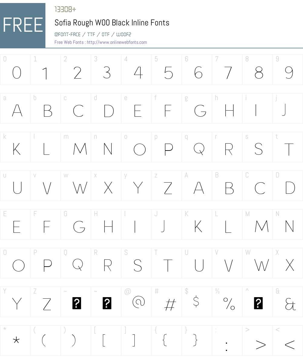 SofiaRoughW00-BlackInline Font Screenshots