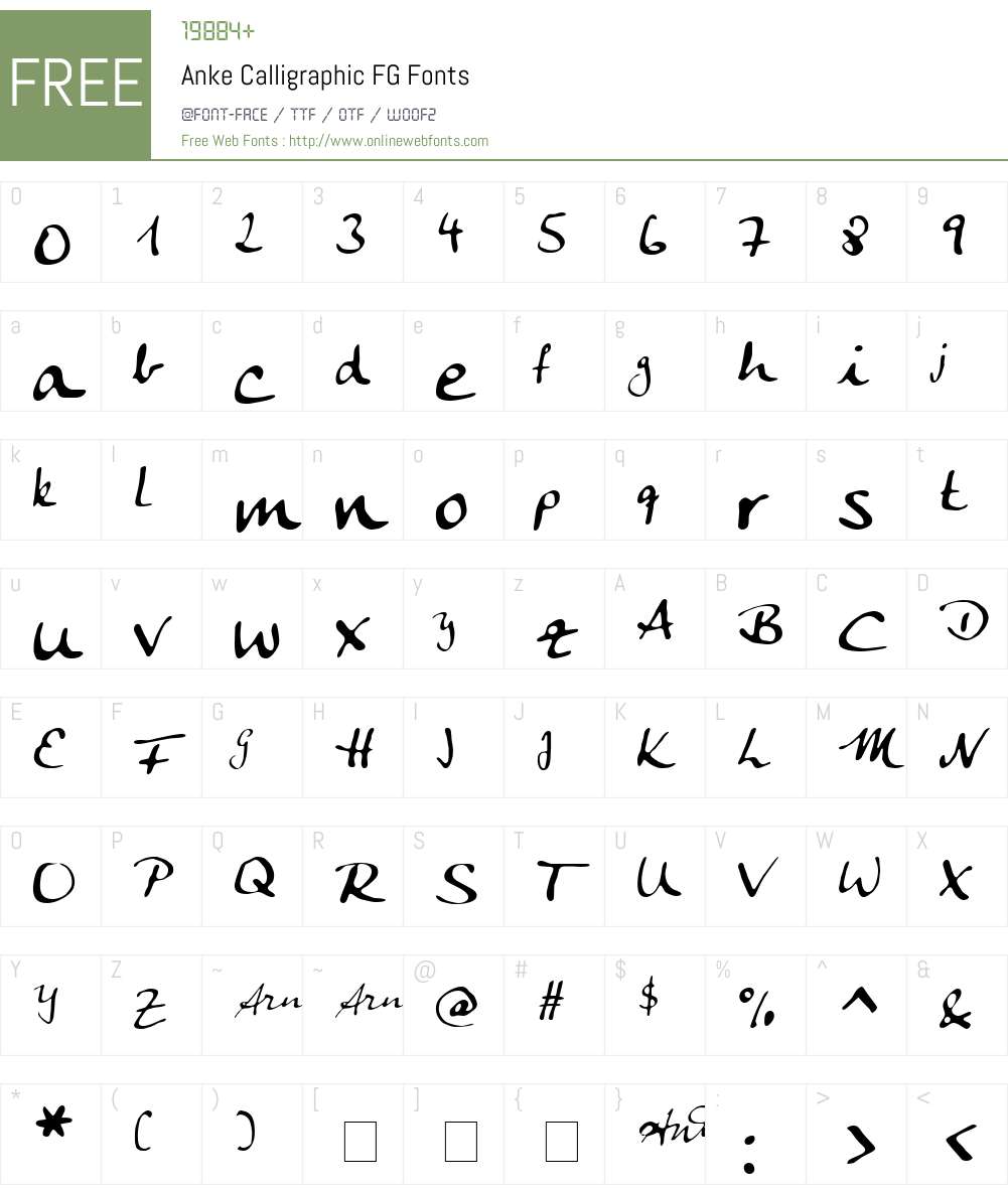 Anke Calligraphic FG Font Screenshots