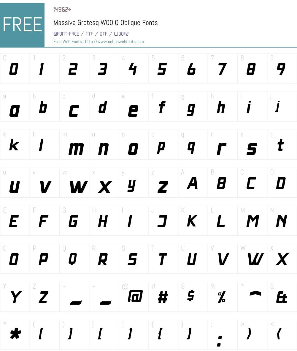 MassivaGrotesqW00-QOblique Font Screenshots