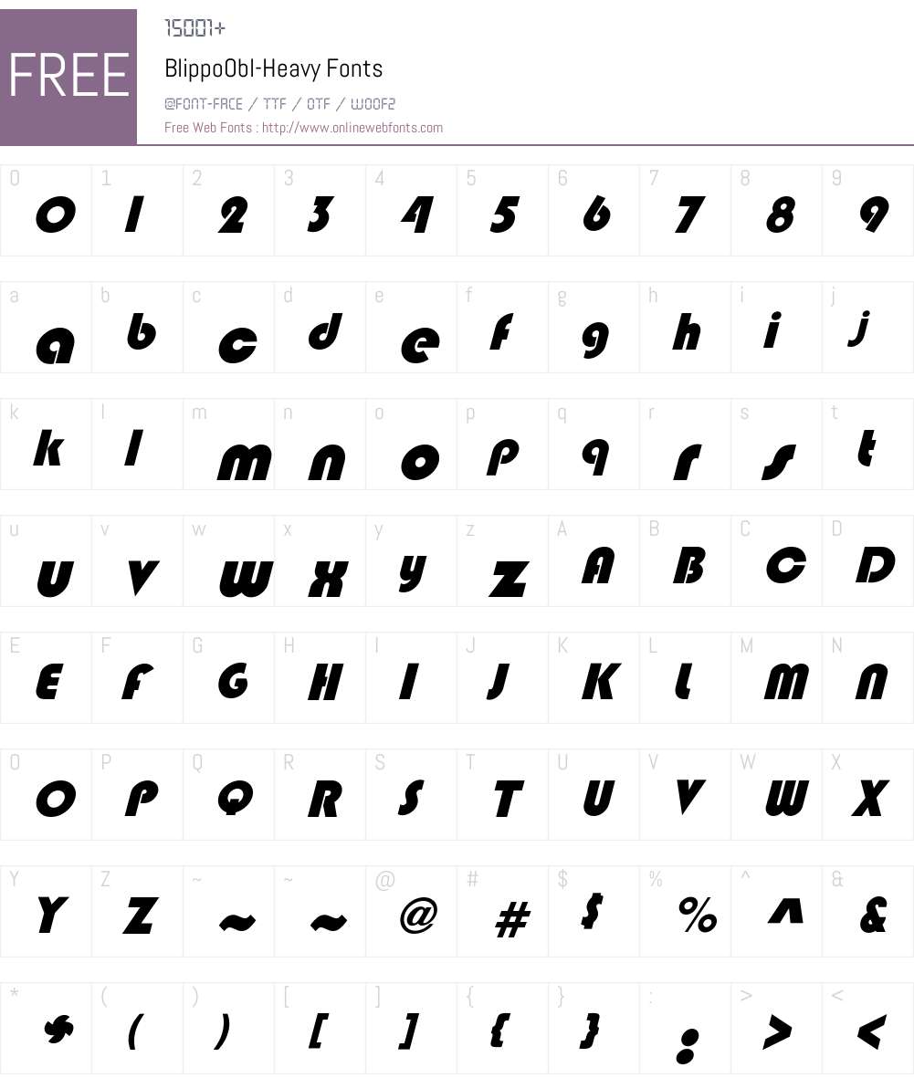 BlippoObl-Heavy Font Screenshots