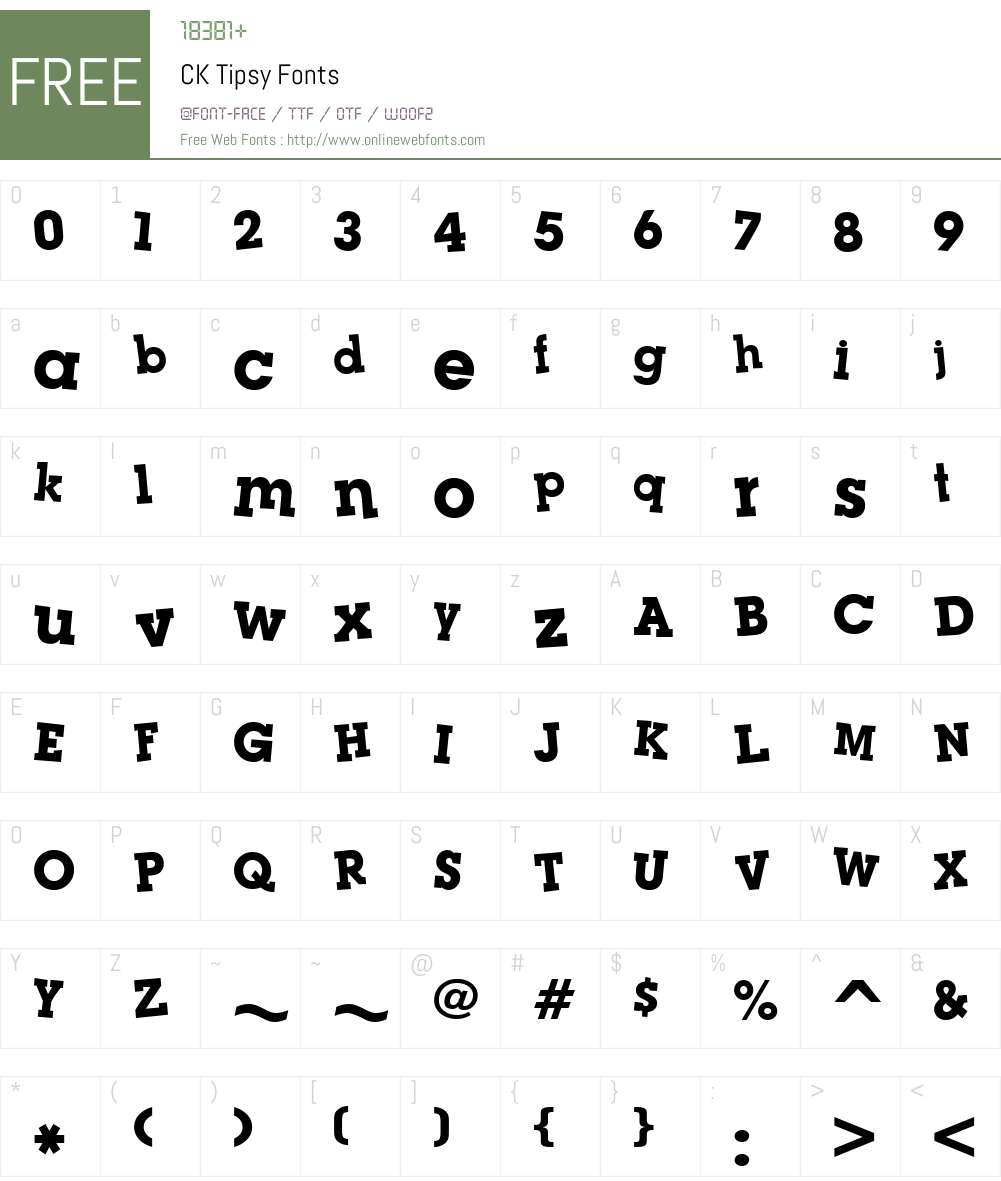 CK Tipsy Font Screenshots