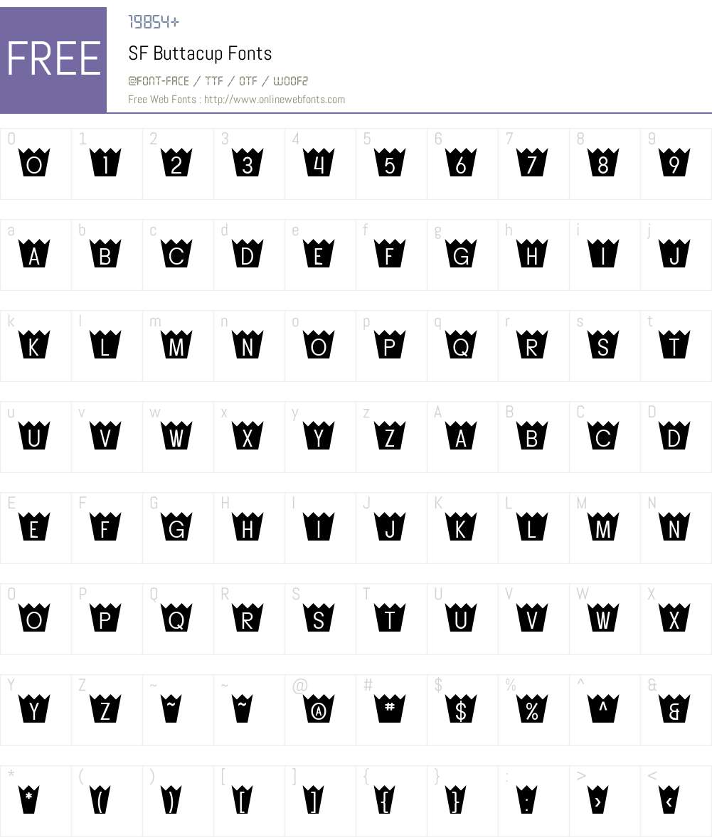 SF Buttacup Font Screenshots