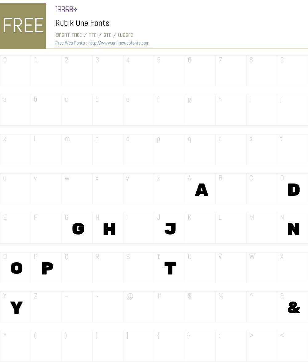 Rubik One Font Screenshots
