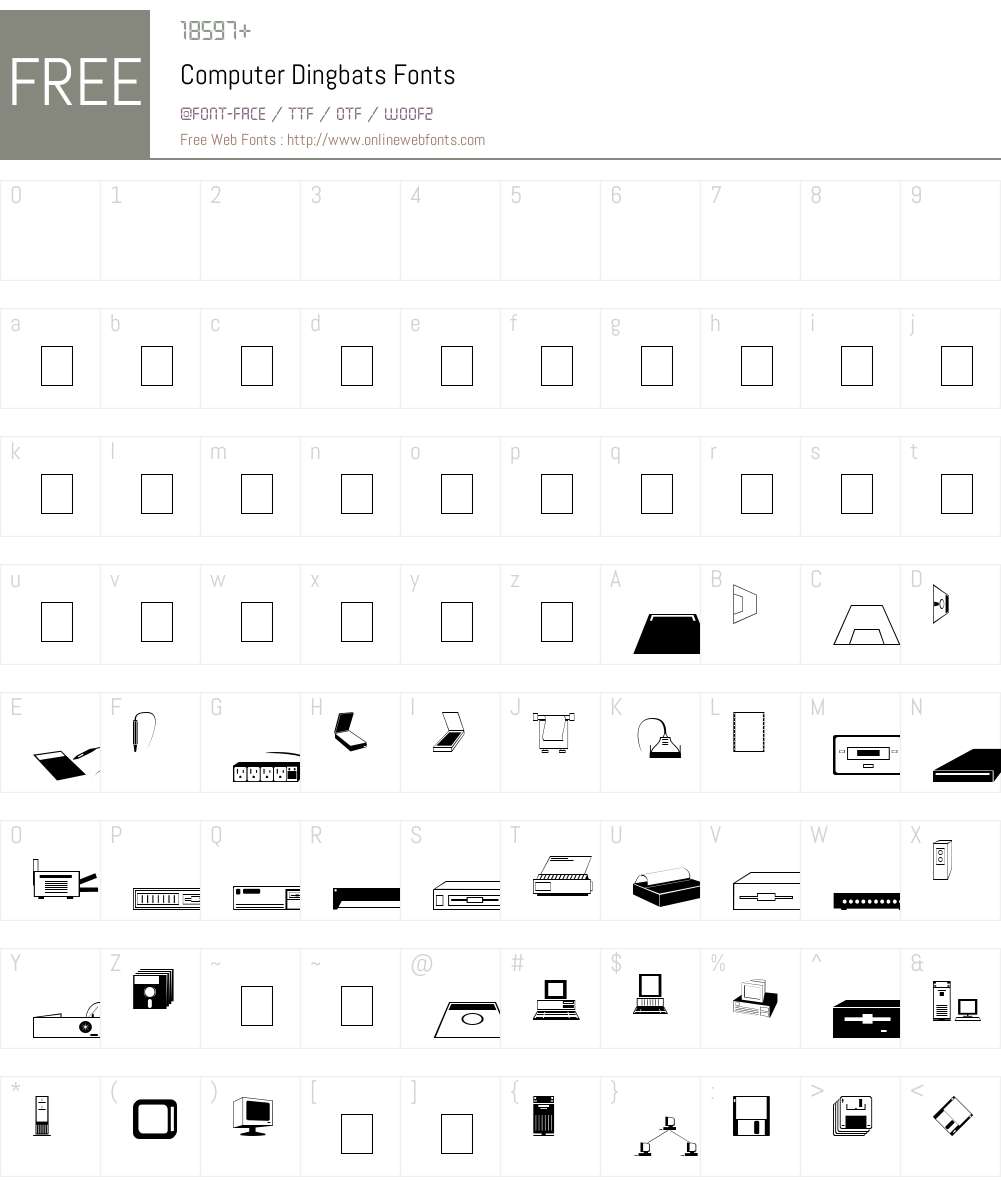 Computer Dingbats Font Screenshots
