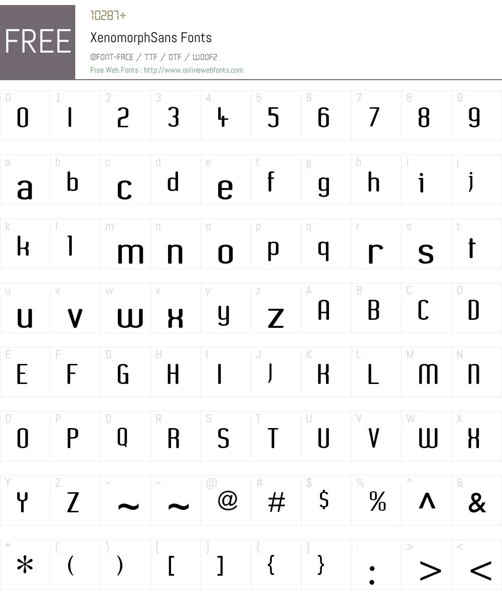 XenomorphSans Font Screenshots