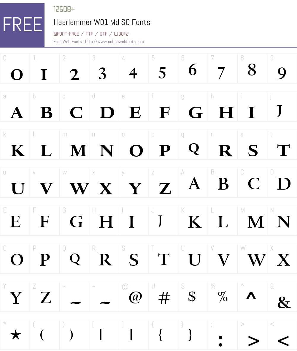 HaarlemmerW01-MdSC Font Screenshots