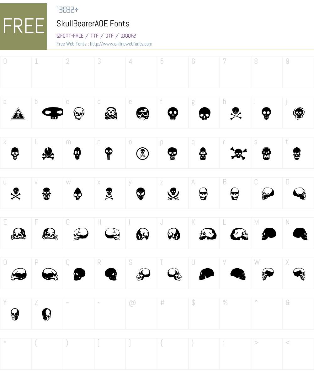 SkullBearerAOE Font Screenshots
