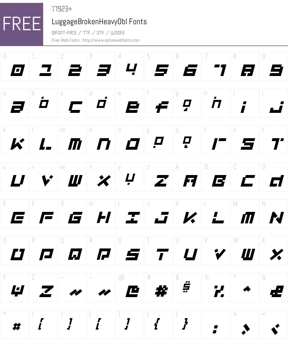LuggageBroken Font Screenshots