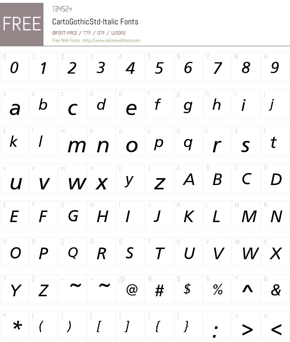 CartoGothic Std 1.062 Fonts Free Download - OnlineWebFonts.COM