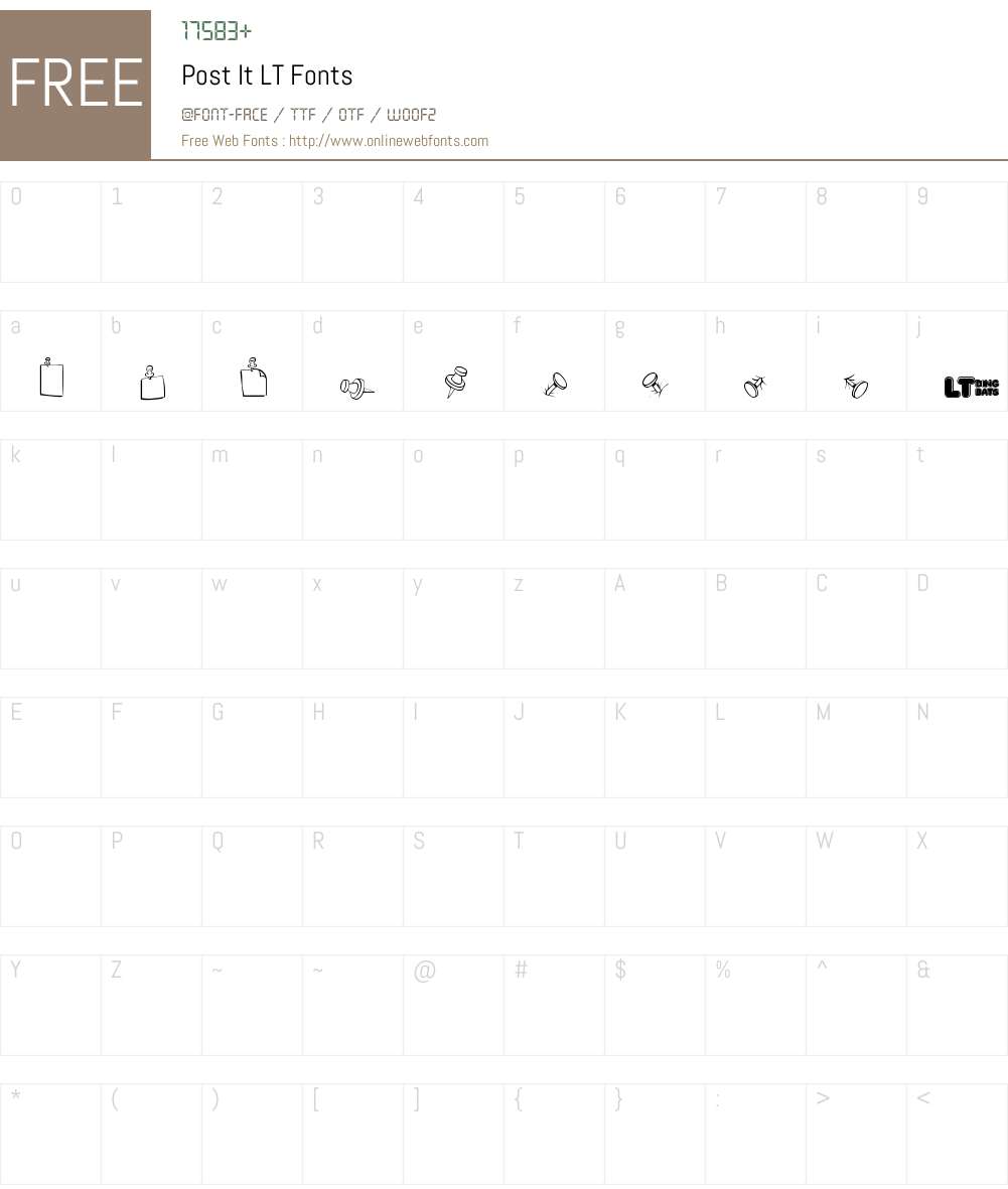 Post It LT Font Screenshots