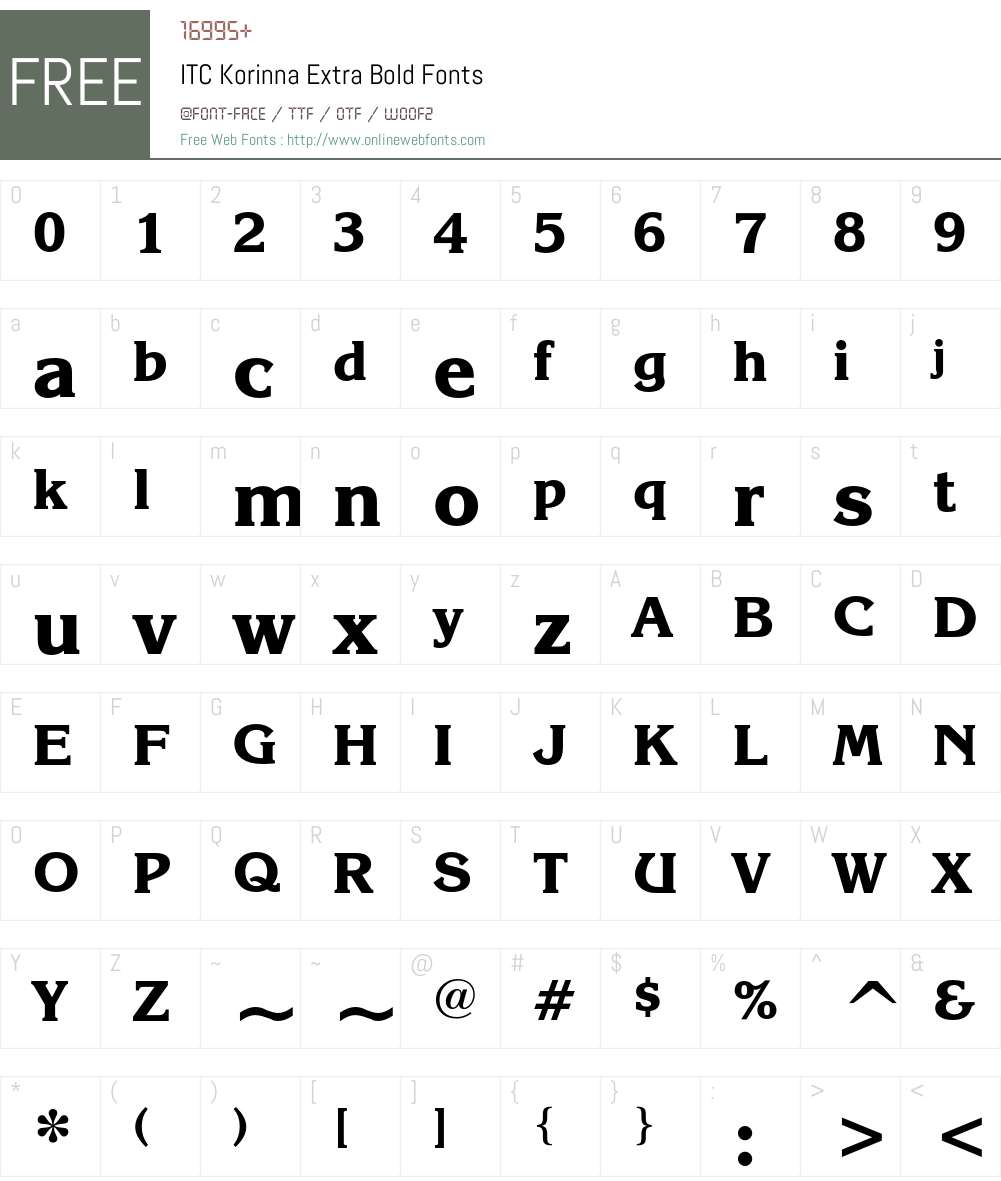 ITC Korinna Font Screenshots